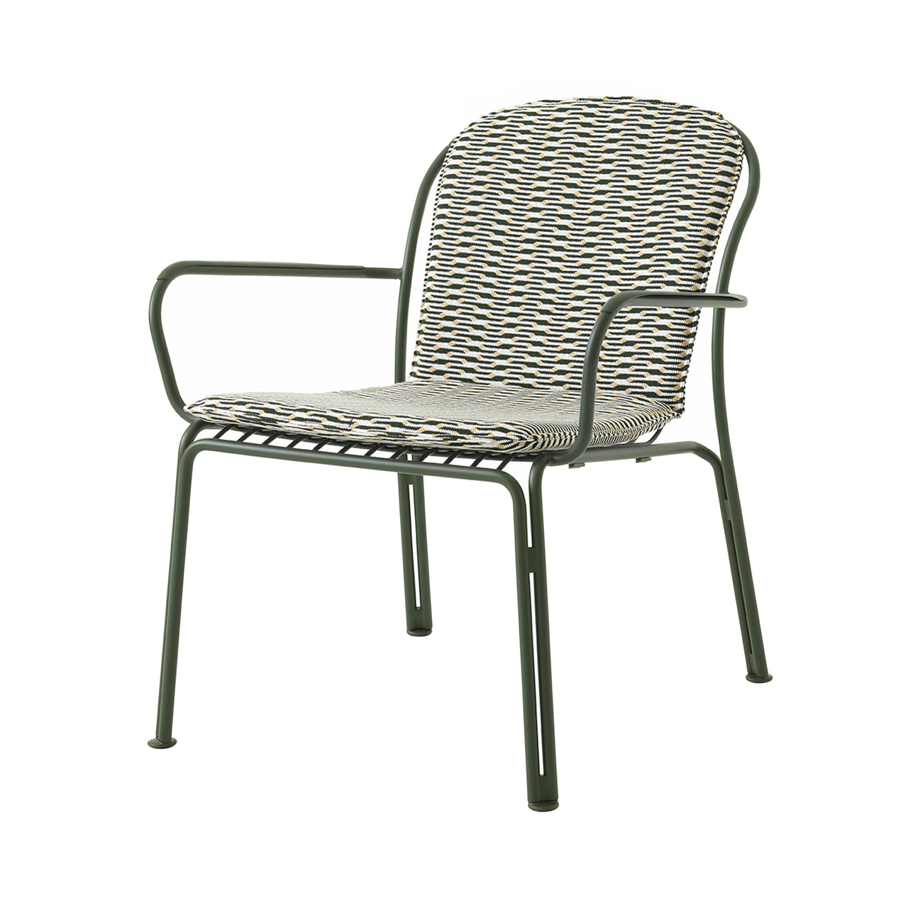 Thorvald SC101 Outdoor Lounge Armchair with Cushion: Set of 2 + Bronze Green + Marquetry Bora