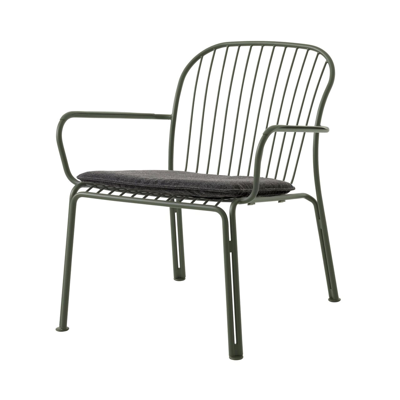 Thorvald SC101 Outdoor Lounge Armchair with Seatpad: Set of 2 + Bronze Green + Heritage Char