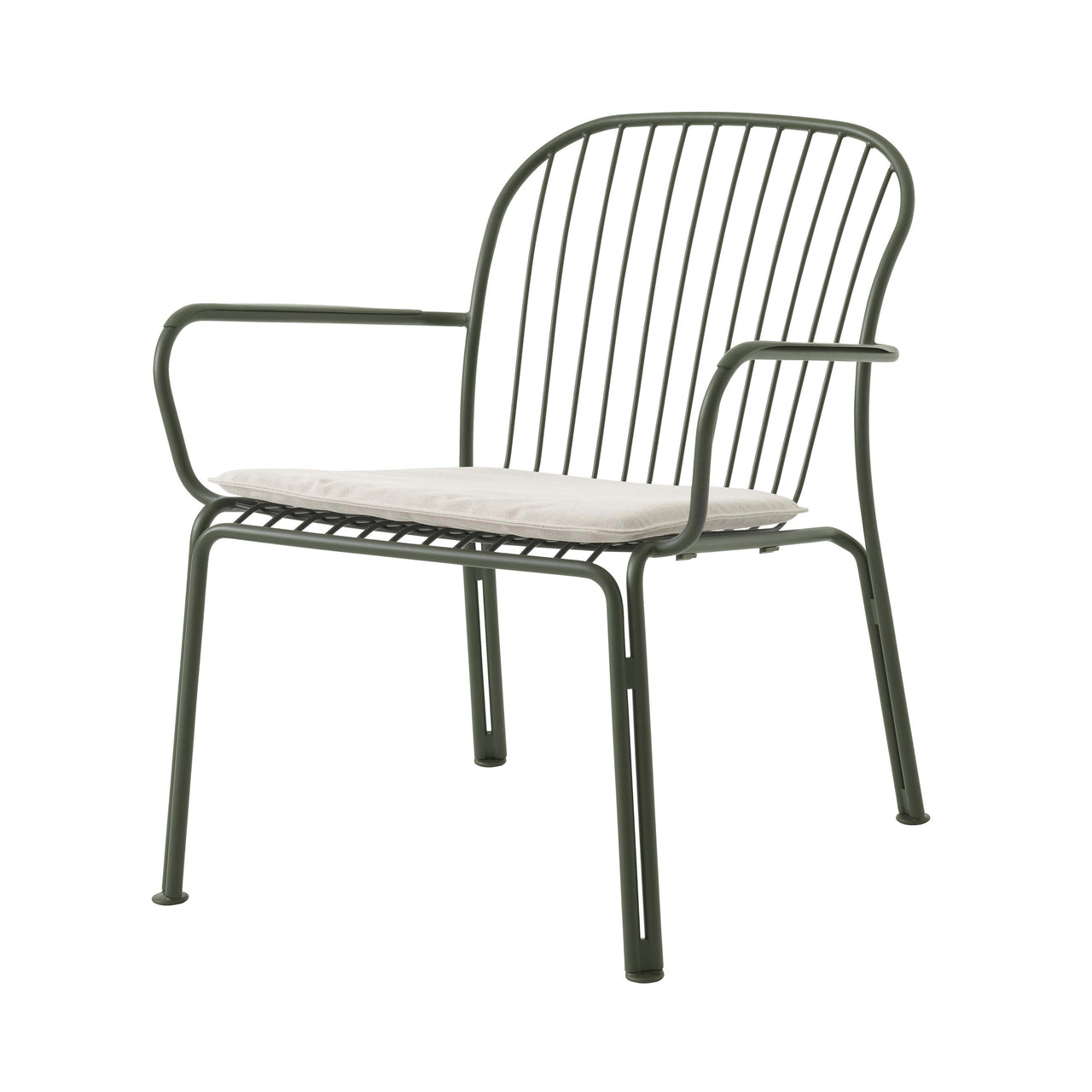 Thorvald SC101 Lounge Armchair with Seatpad: Outdoor + Bronze Green + Heritage Papyrus