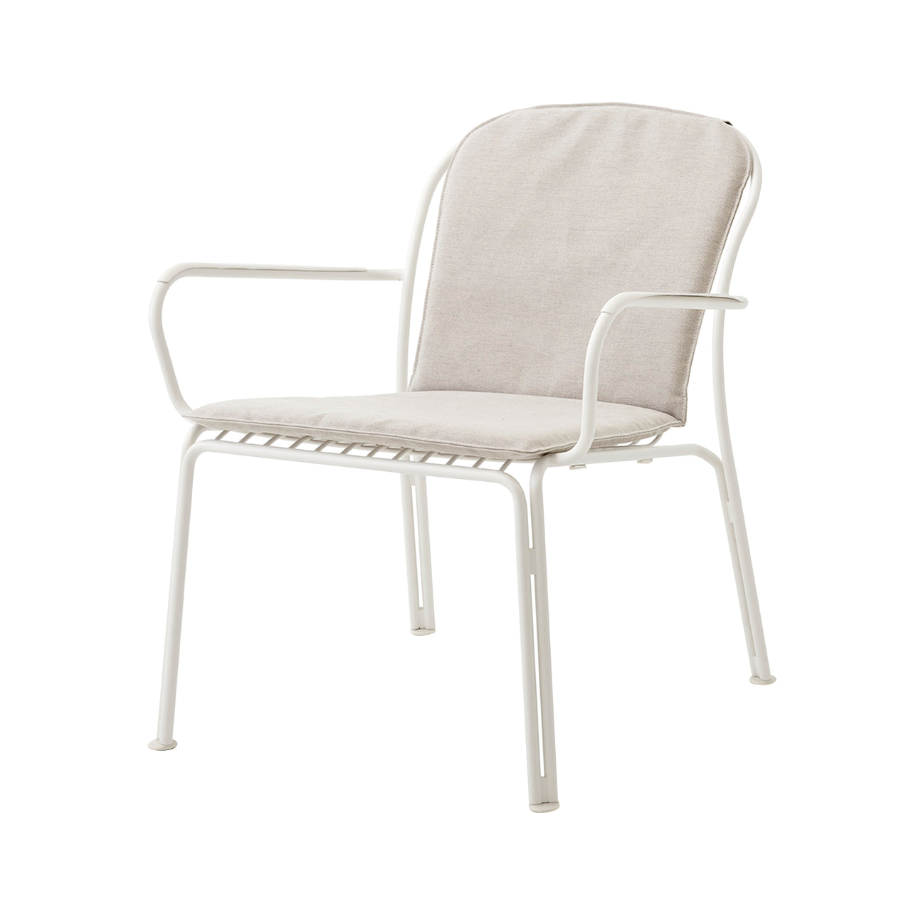 Thorvald SC101 Outdoor Lounge Armchair with Cushion: Set of 2 + Ivory White + Heritage Papyrus