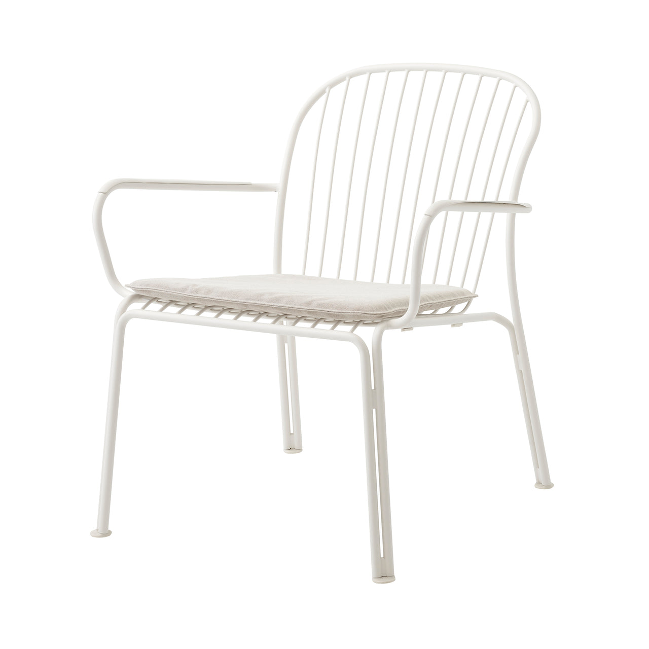 Thorvald SC101 Outdoor Lounge Armchair with Seatpad: Set of 2 Ivory White + Heritage Papyrus