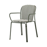 Thorvald SC95 Armchair with Cushion: Outdoor + Bronze Green + Marquetry Bora Cushion