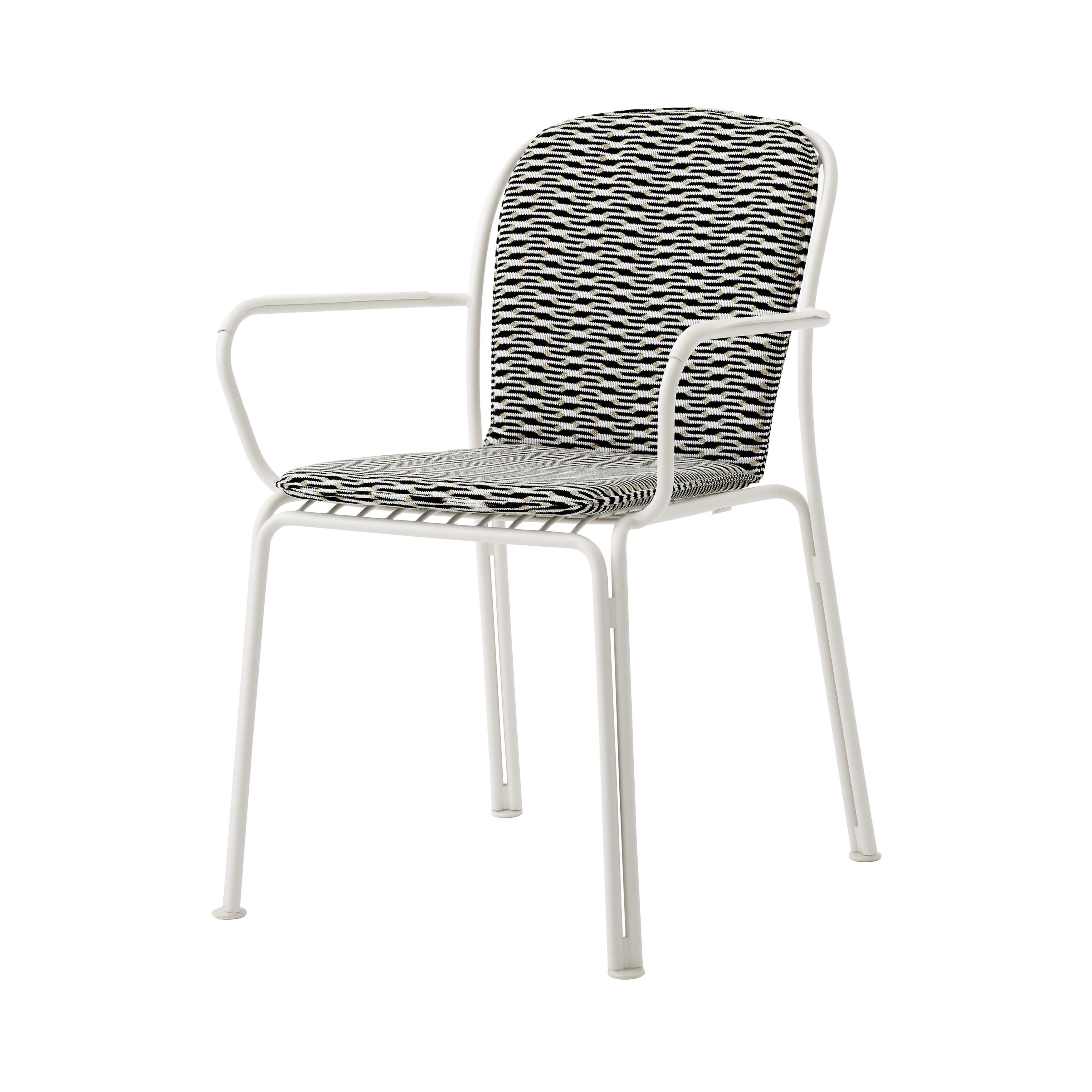 Thorvald SC95 Armchair with Cushion: Outdoor + Ivory + Marquetry Bora Cushion