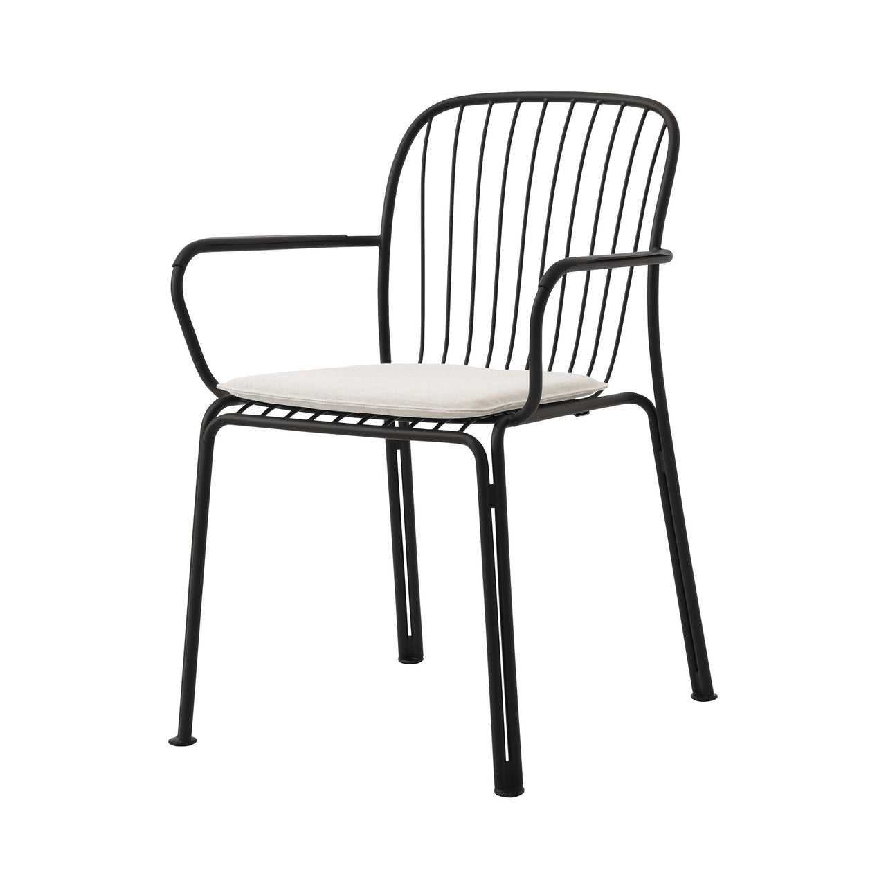 Thorvald SC95 Armchair with Seatpad: Outdoor + Warm Black + Heritage Papyrus