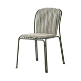 Thorvald SC94 Side Chair with Cushion: Outdoor + Bronze Green + Marquetry Bora Cushion