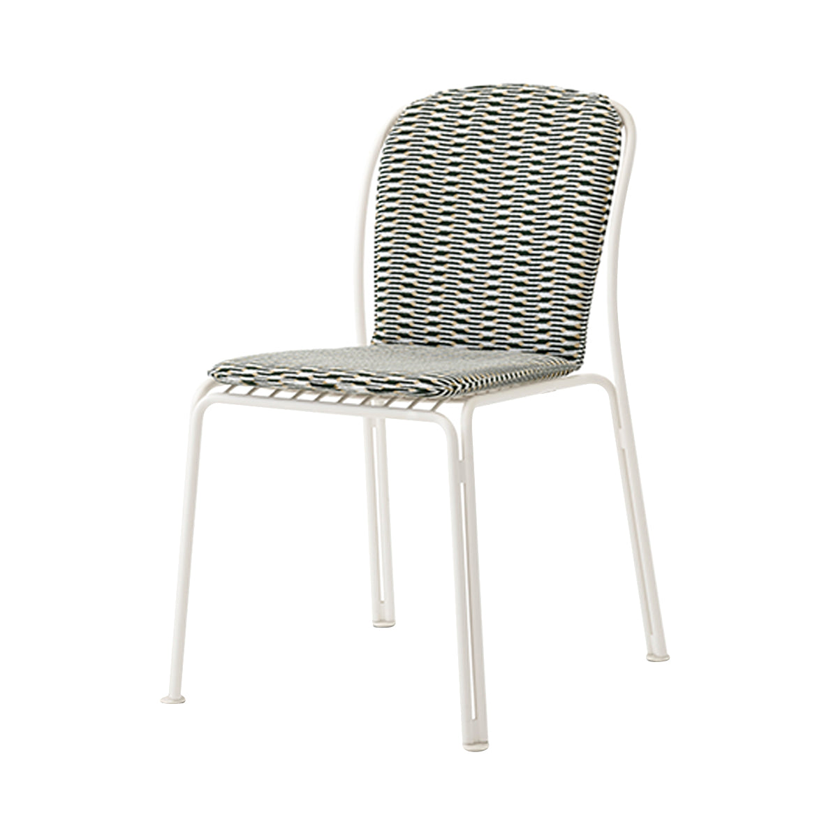 Thorvald SC94 Side Chair: Outdoor + Ivory + Marquetry Bora Cushion