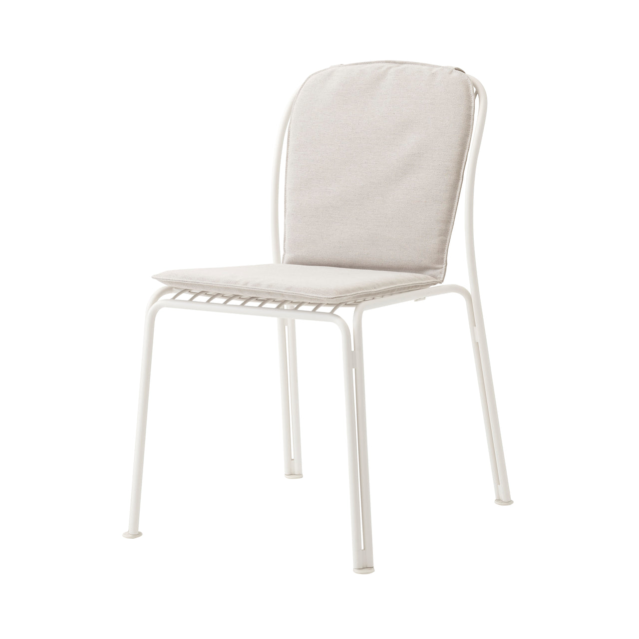 Thorvald SC94 Stacking Outdoor Side Chair with Cushion: Set of 2 + Ivory + Heritage Papyrus