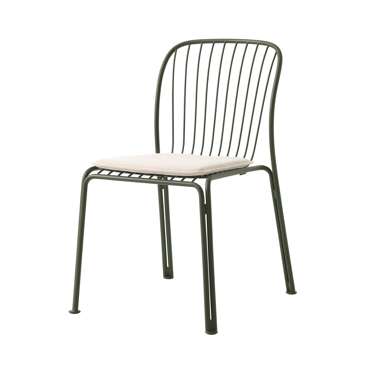 Thorvald SC94 Stacking Outdoor Side Chair with Seatpad: Set of 2 + Bronze Green + Heritage Papyrus 