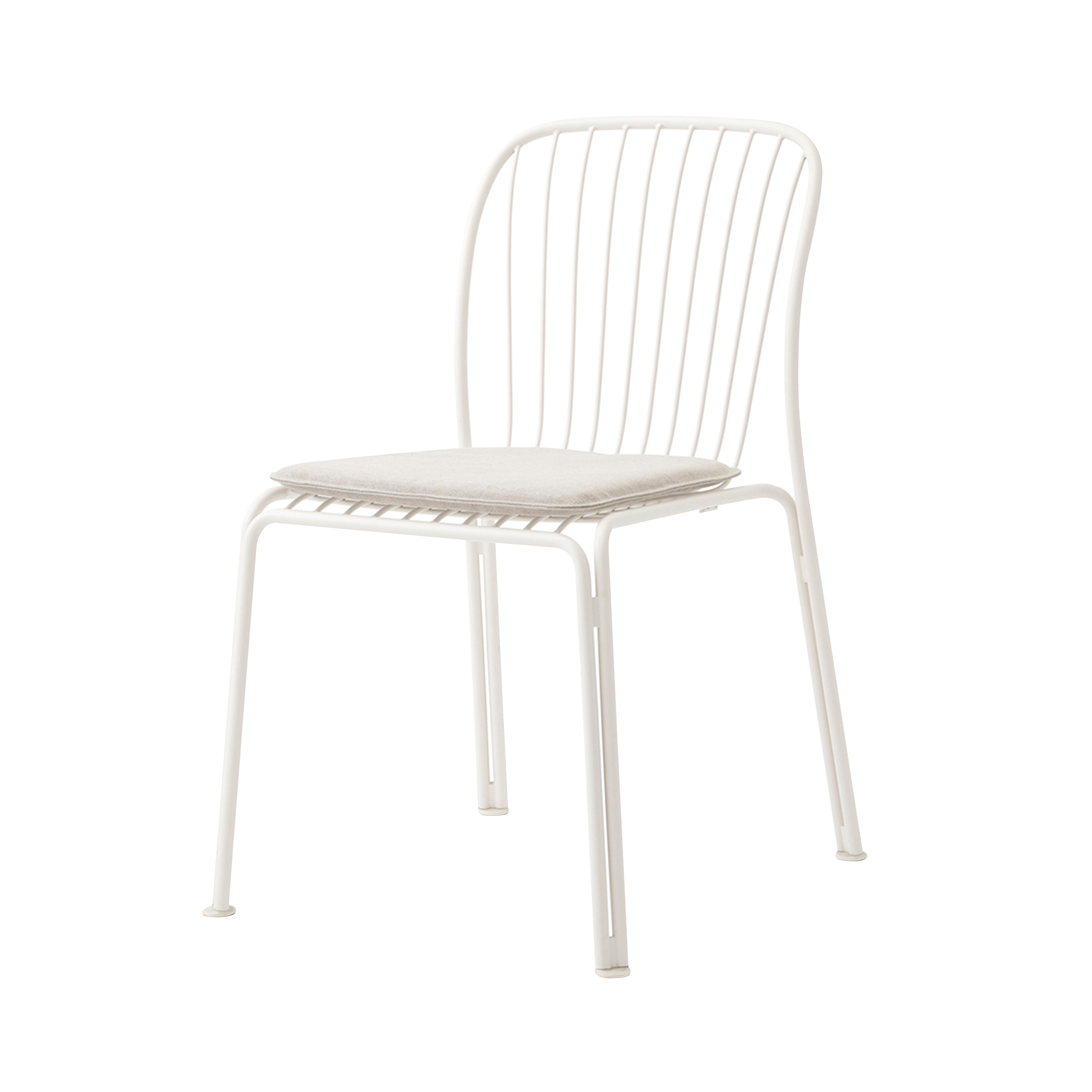 Thorvald SC94 Stacking Outdoor Side Chair with Seatpad: Set of 2 + Ivory + Heritage Papyrus