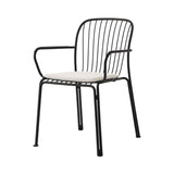 Thorvald SC95 Stacking Outdoor Armchair with Seatpad: Set of 2 + Warm Black + Heritage Papyrus