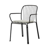 Thorvald SC95 Stacking Outdoor Armchair with Seatpad: Set of 2 + Warm Black + Marquetry Bora
