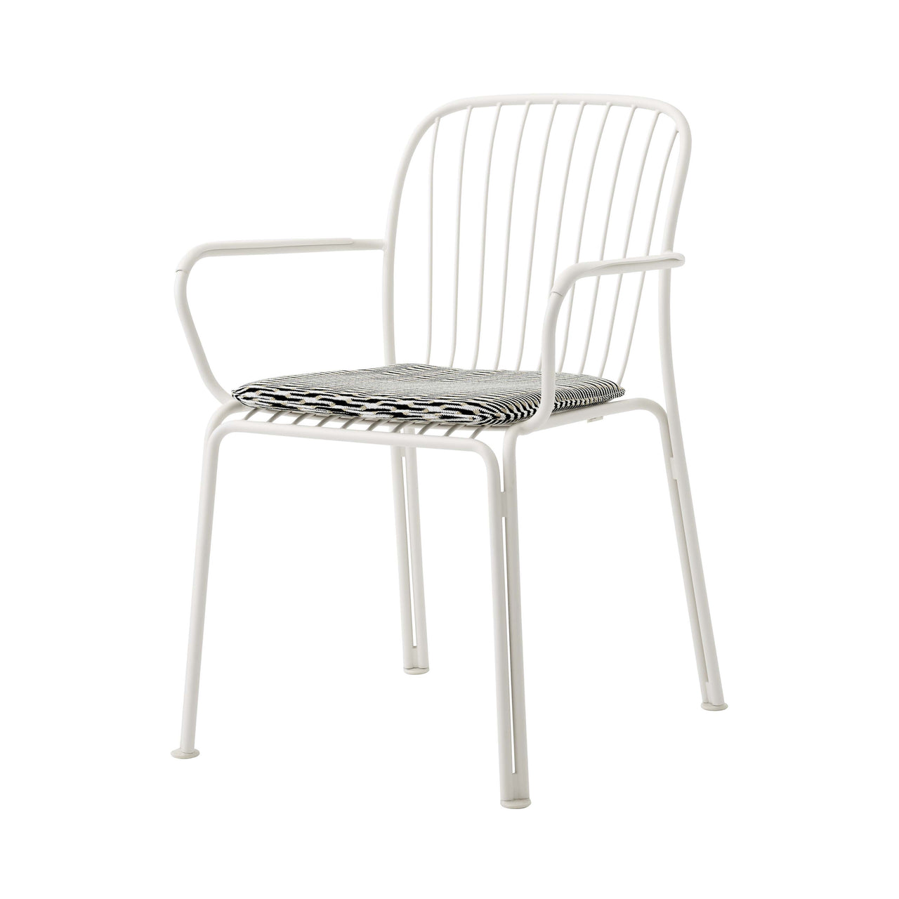 Thorvald SC95 Stacking Outdoor Armchair with Seatpad: Set of 2 + Ivory + Marquetry Bora 