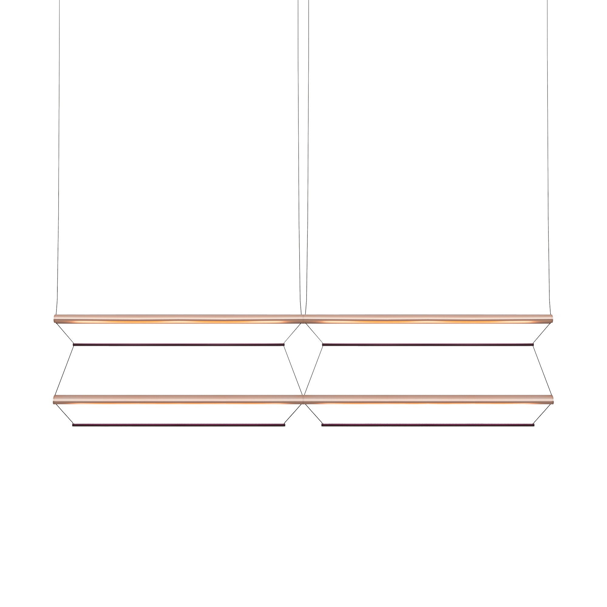Tier Grid Pendant Light: 150 + 2H2V + Anodized Copper + Amethyst