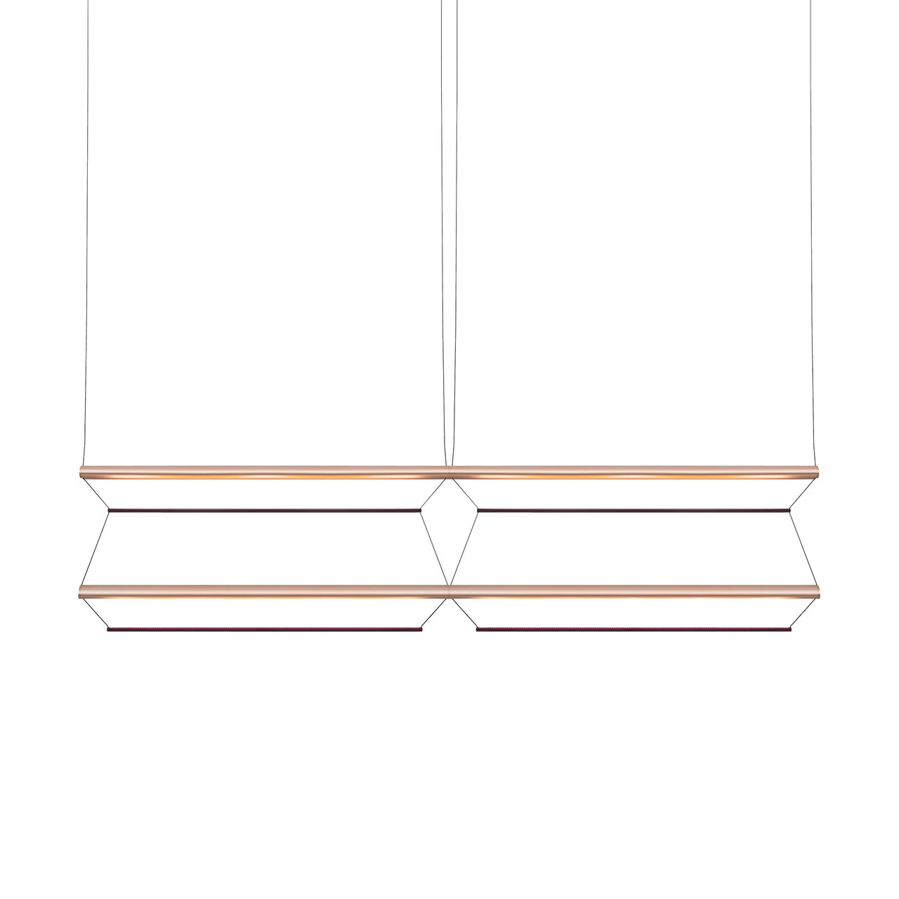 Tier Grid Pendant Light: 150 + 2H2V + Anodized Copper + Amethyst