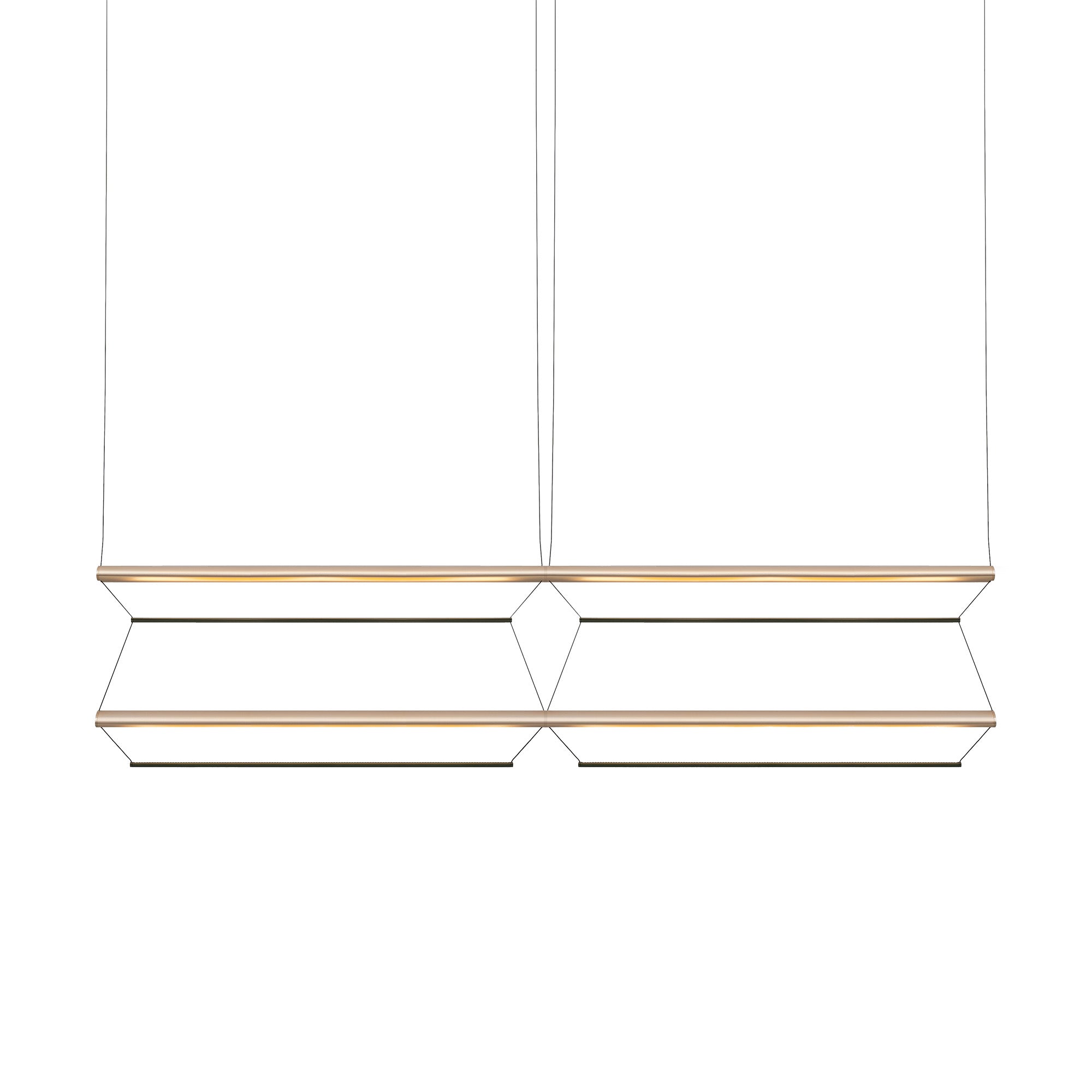 Tier Grid Pendant Light: 150 + 2H2V + Anodized Gold + Emerald