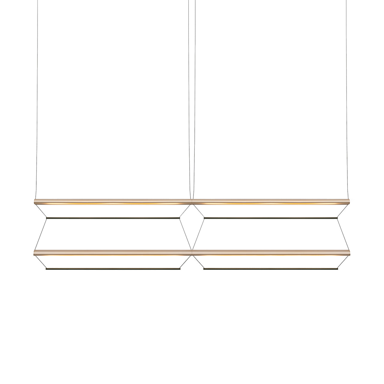 Tier Grid Pendant Light: 150 + 2H2V + Anodized Gold + Emerald