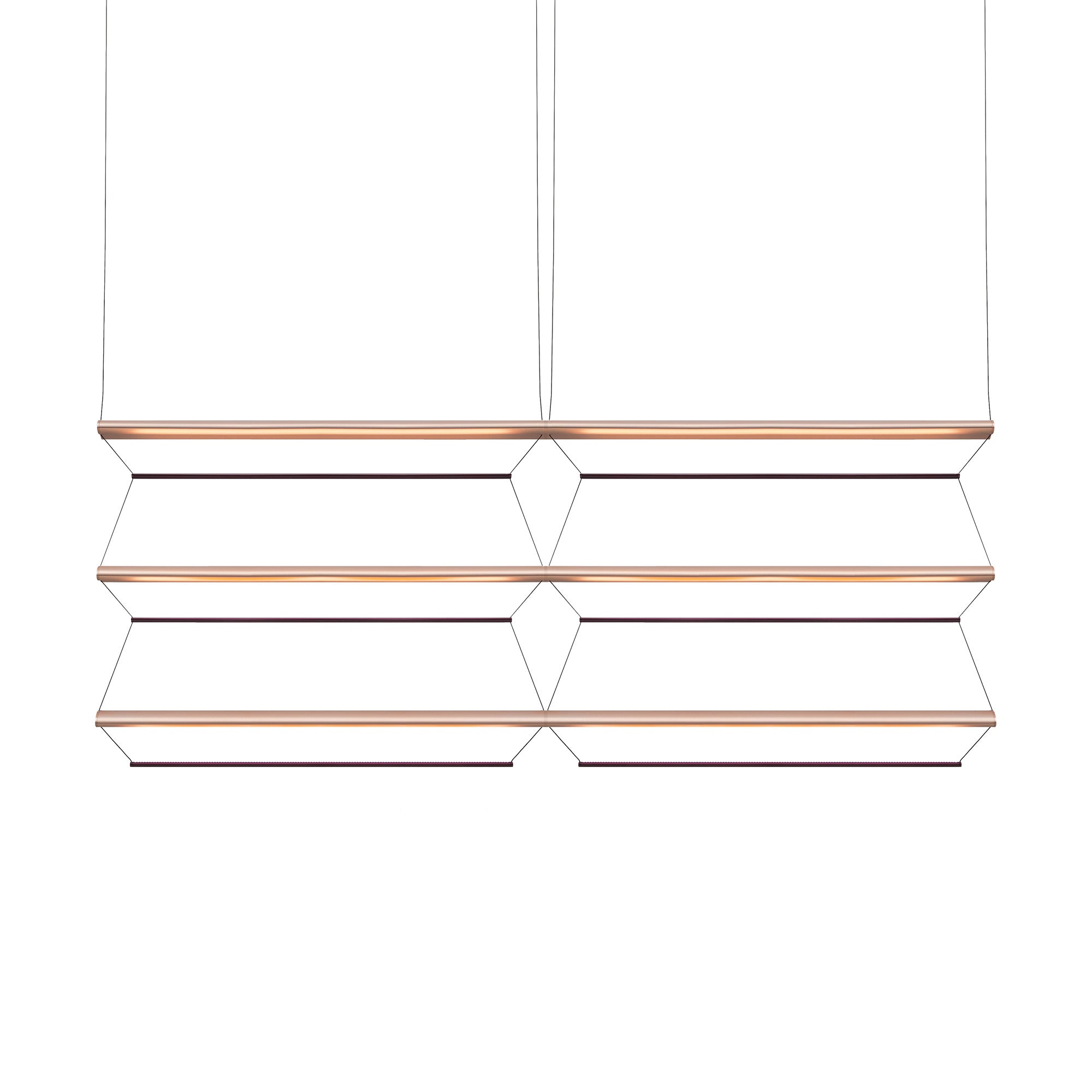 Tier Grid Pendant Light: 150 + 2H3V + Anodized Copper + Amethyst