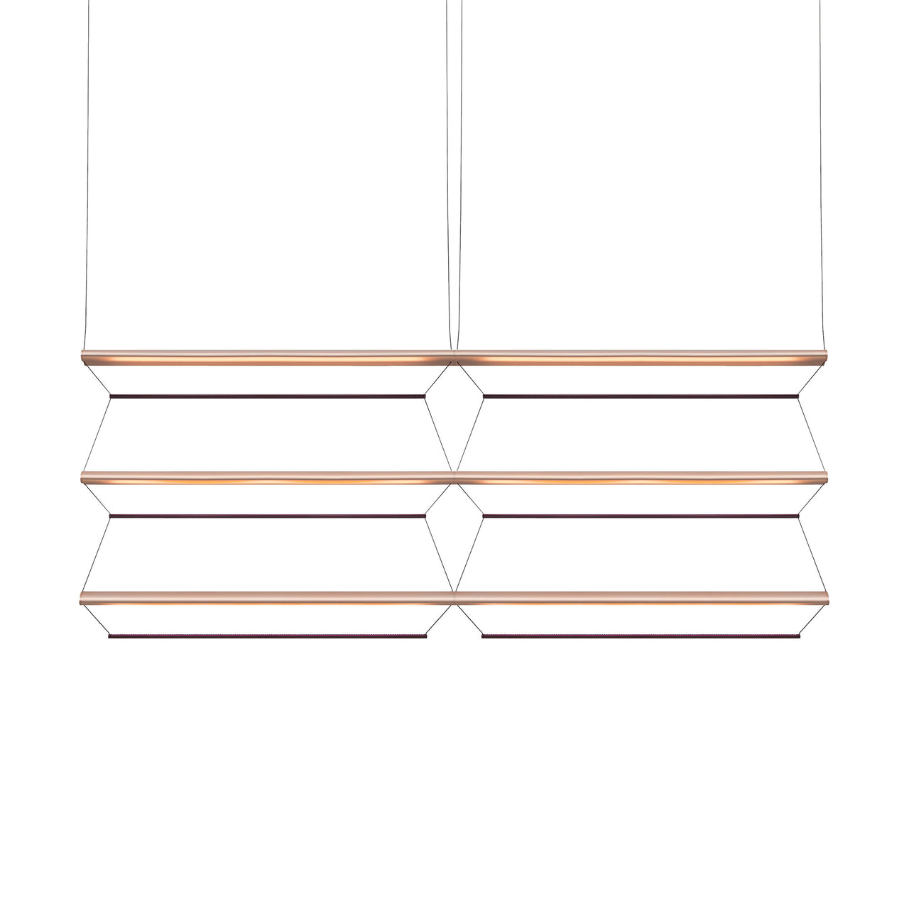 Tier Grid Pendant Light: 150 + 2H3V + Anodized Copper + Amethyst