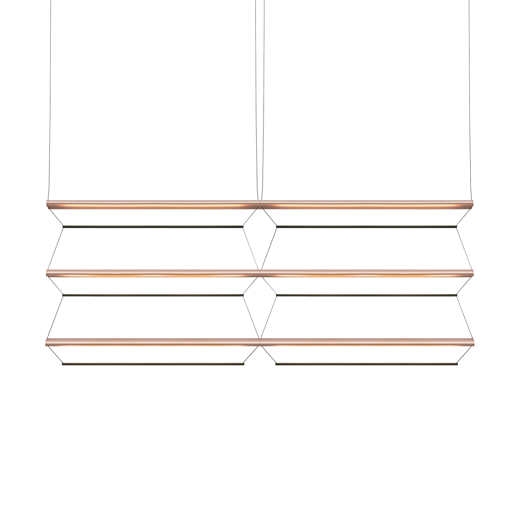 Tier Grid Pendant Light: 150 + 2H3V + Anodized Copper + Sapphire