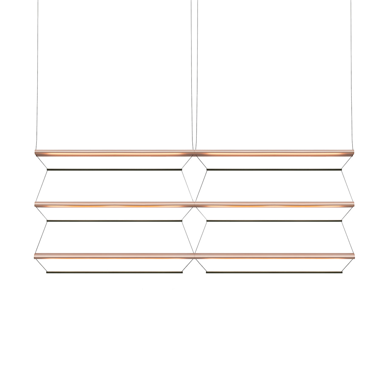 Tier Grid Pendant Light: 150 + 2H3V + Anodized Copper + Sapphire