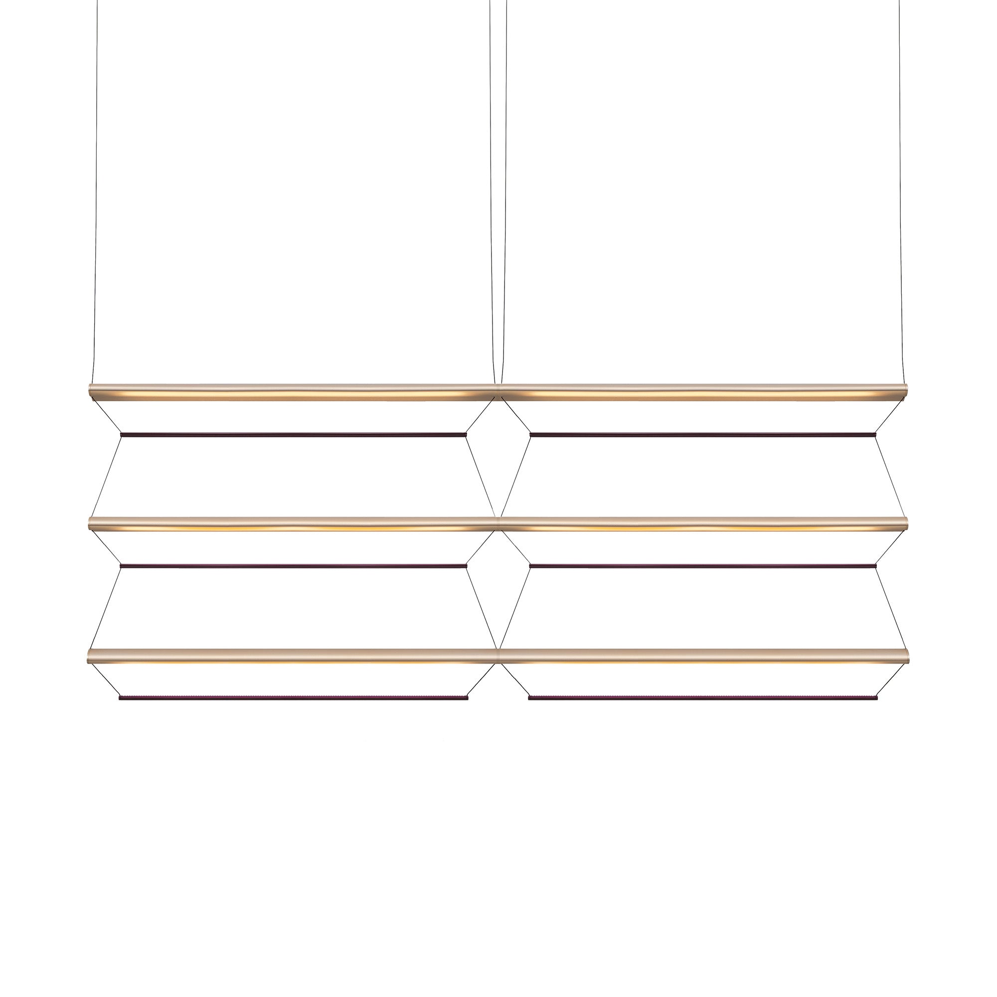Tier Grid Pendant Light: 150 + 2H3V + Anodized Gold + Amethyst