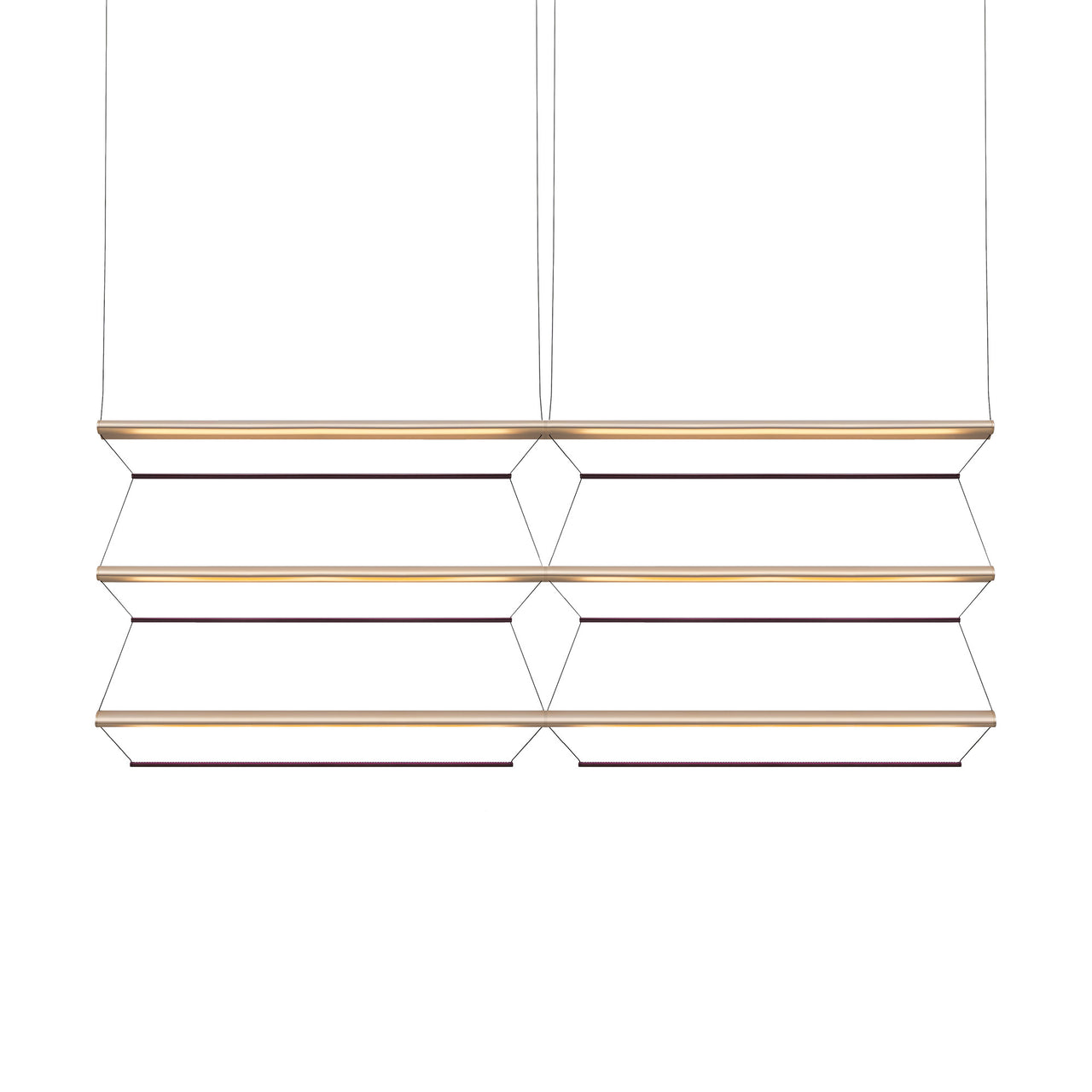 Tier Grid Pendant Light: 150 + 2H3V + Anodized Gold + Amethyst