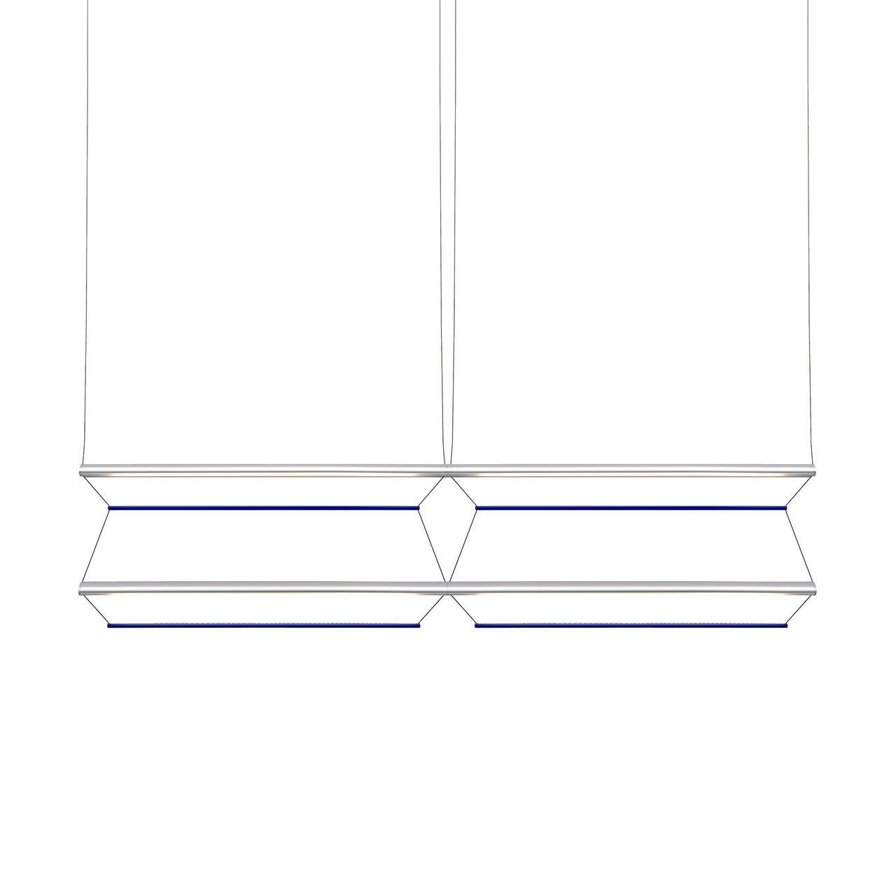 Tier Grid Pendant Light: 150 + 2H2V + Anodized Silver + Sapphire