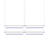 Tier Grid Pendant Light: 150 + 2H2V + Anodized Silver + Sapphire