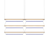 Tier Grid Pendant Light: 150 + 2H3V + Anodized Gold + Sapphire