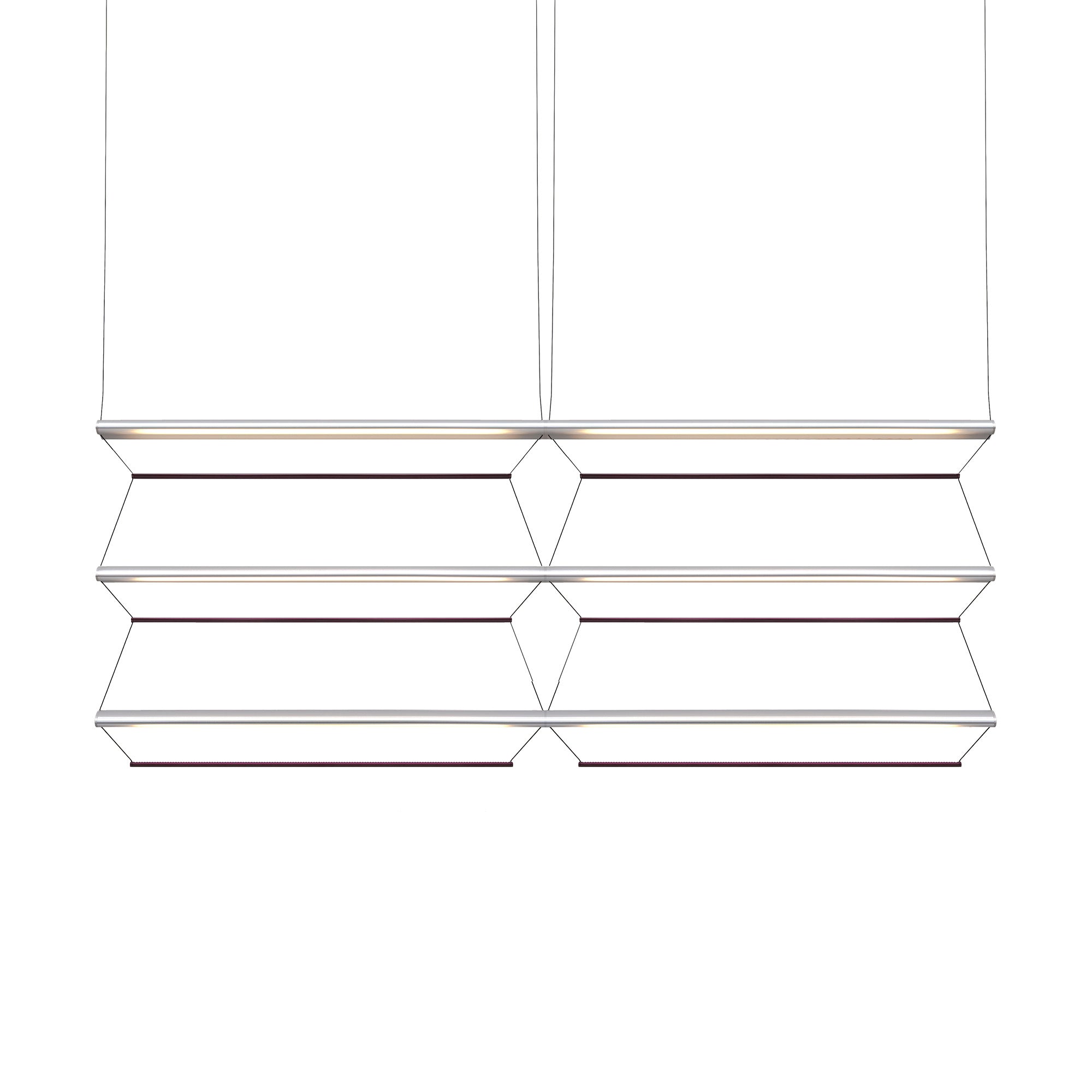 Tier Grid Pendant Light: 150 + 2H3V + Anodized Silver + Amethyst