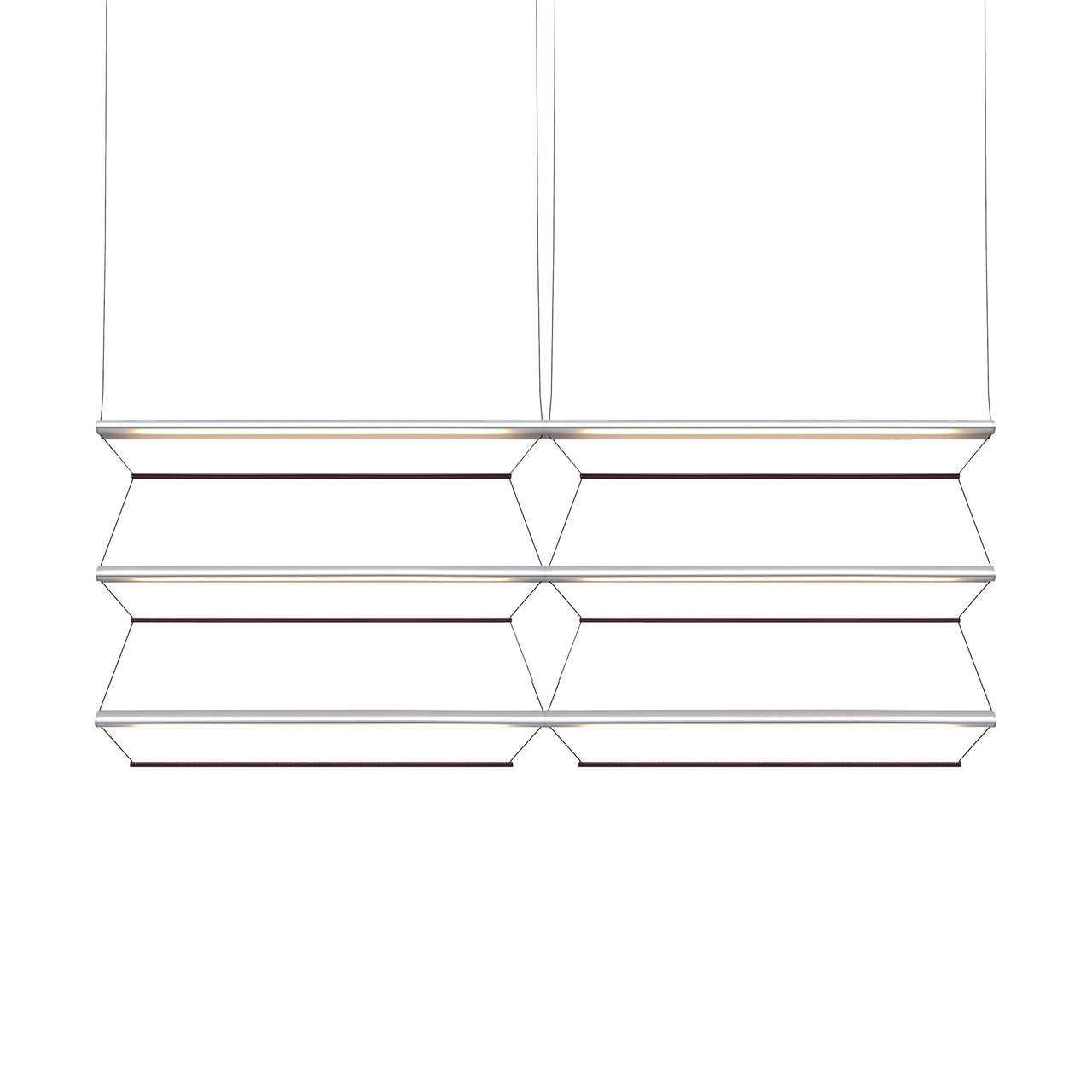 Tier Grid Pendant Light: 150 + 2H3V + Anodized Silver + Amethyst