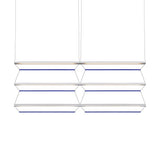 Tier Grid Pendant Light: 150 + 2H3V + Anodized Silver + Sapphire