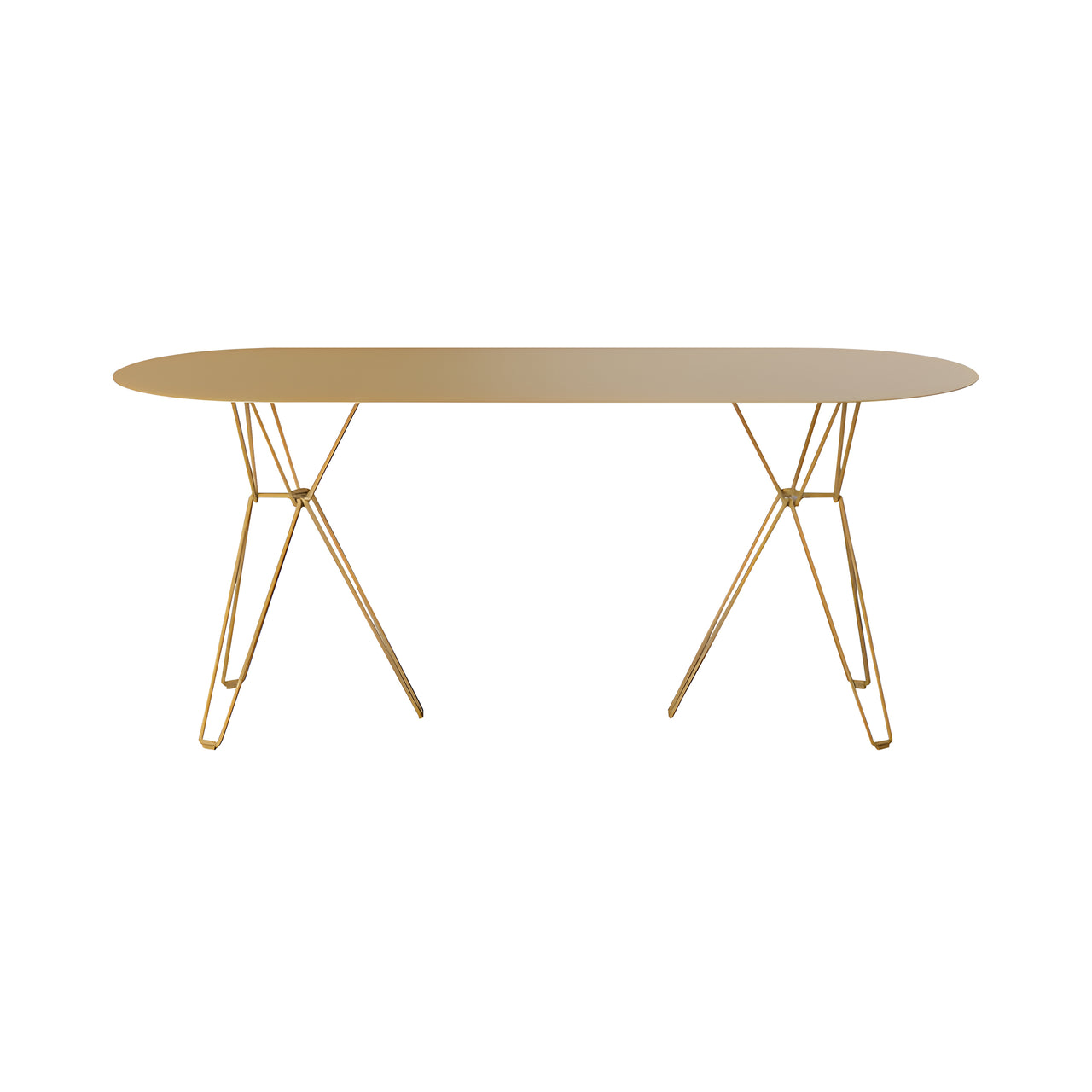 Tio Oval Dining Table: Brown Beige Metal