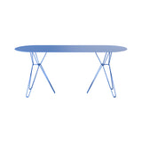 Tio Oval Dining Table: Overseas Blue Metal