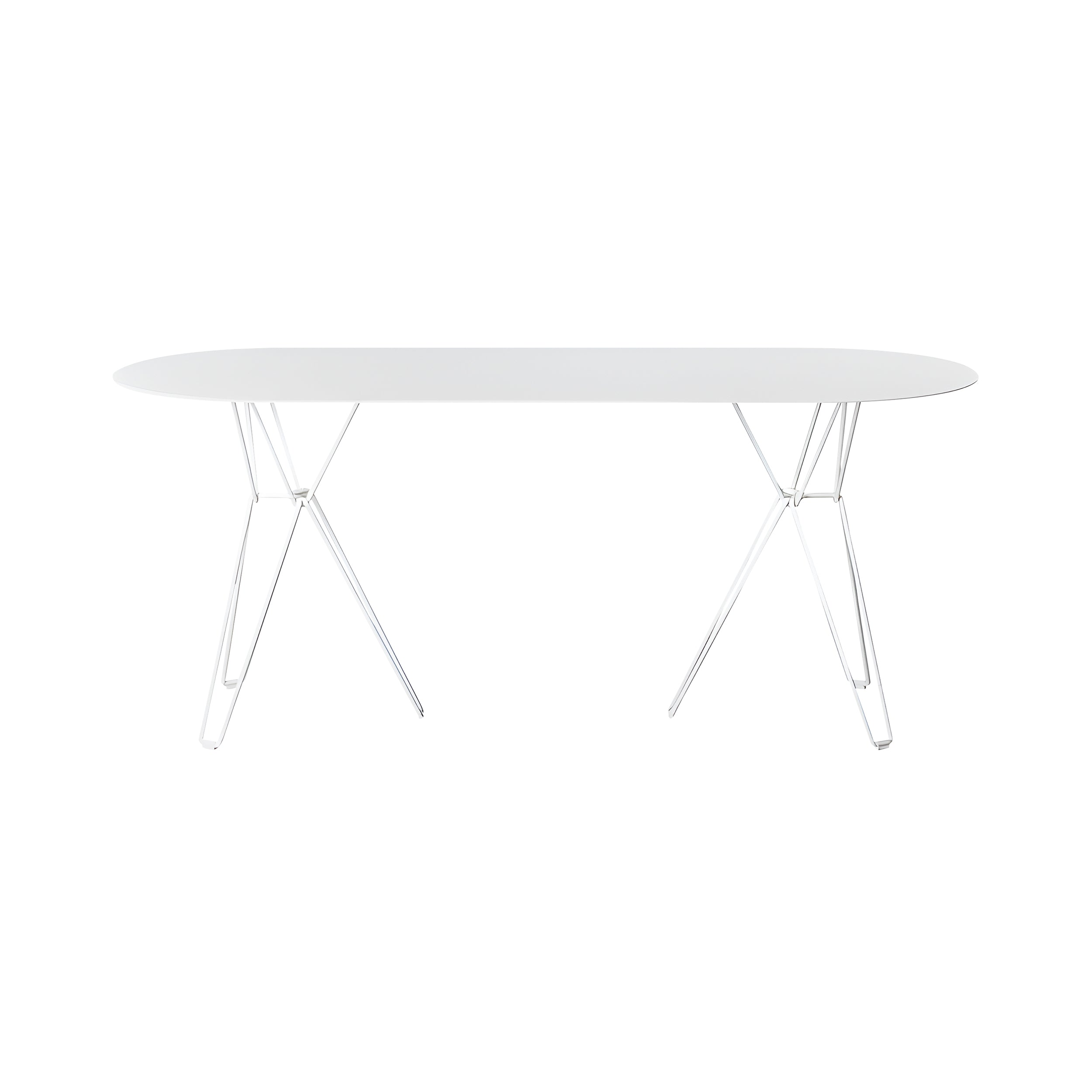 Tio Oval Dining Table: White Metal