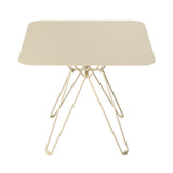 Tio Dining Table: Square + Ivory Metal