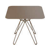 Tio Dining Table: Square + Pale Brown Metal