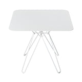 Tio Dining Table: Square + White Metal