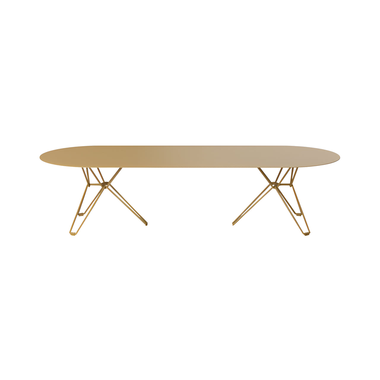 Tio Coffee Table: Oval + Brown Beige Metal