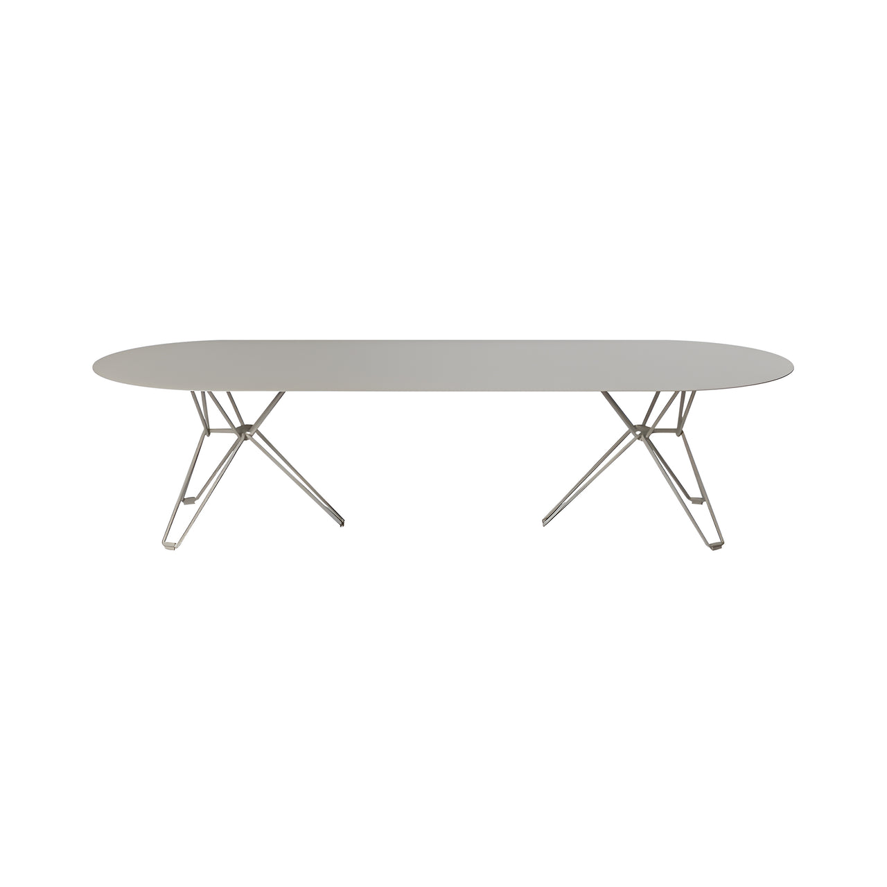 Tio Coffee Table: Oval + Stone Grey Metal