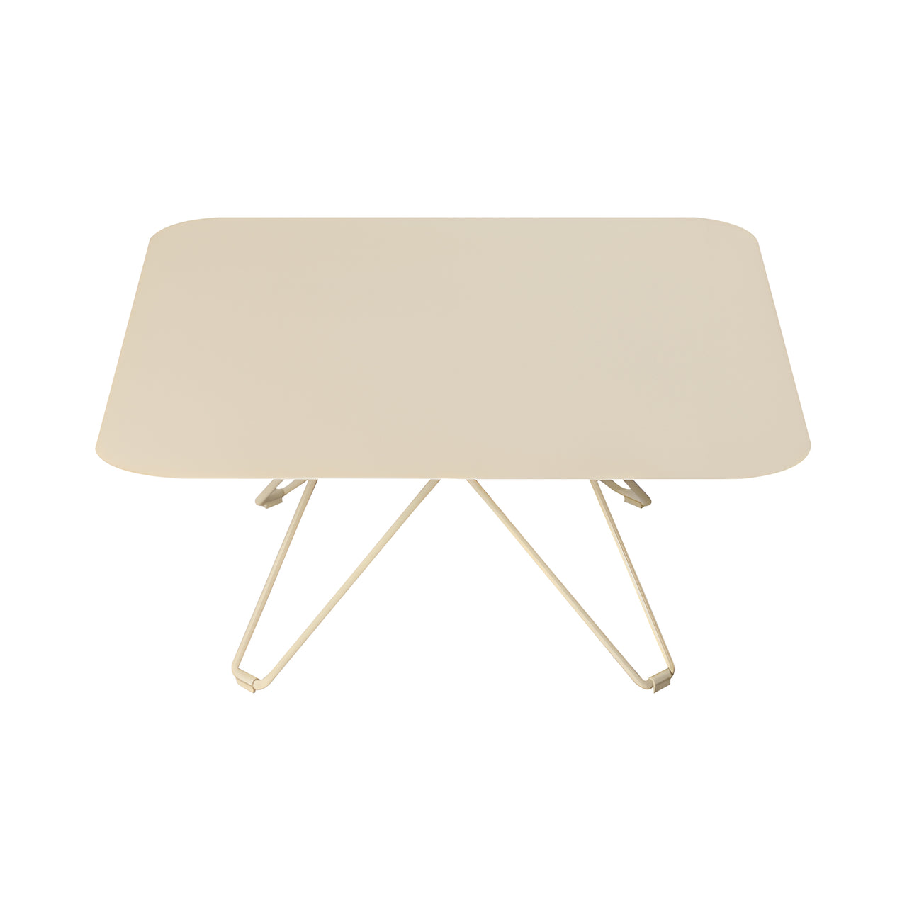 Tio Coffee Table: Square + Ivory Metal