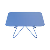 Tio Coffee Table: Square + Overseas Blue Metal