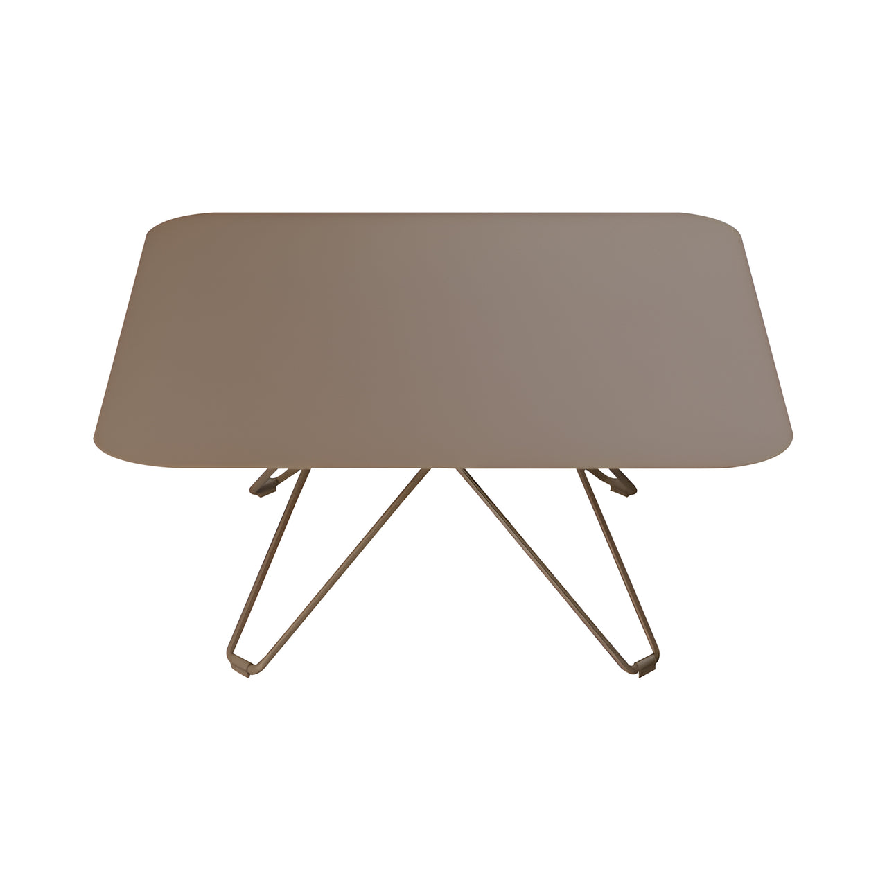 Tio Coffee Table: Square + Pale Brown Metal