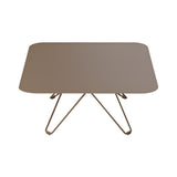 Tio Coffee Table: Square + Pale Brown Metal