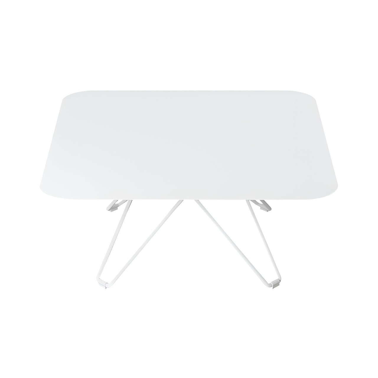 Tio Coffee Table: Square + White Metal