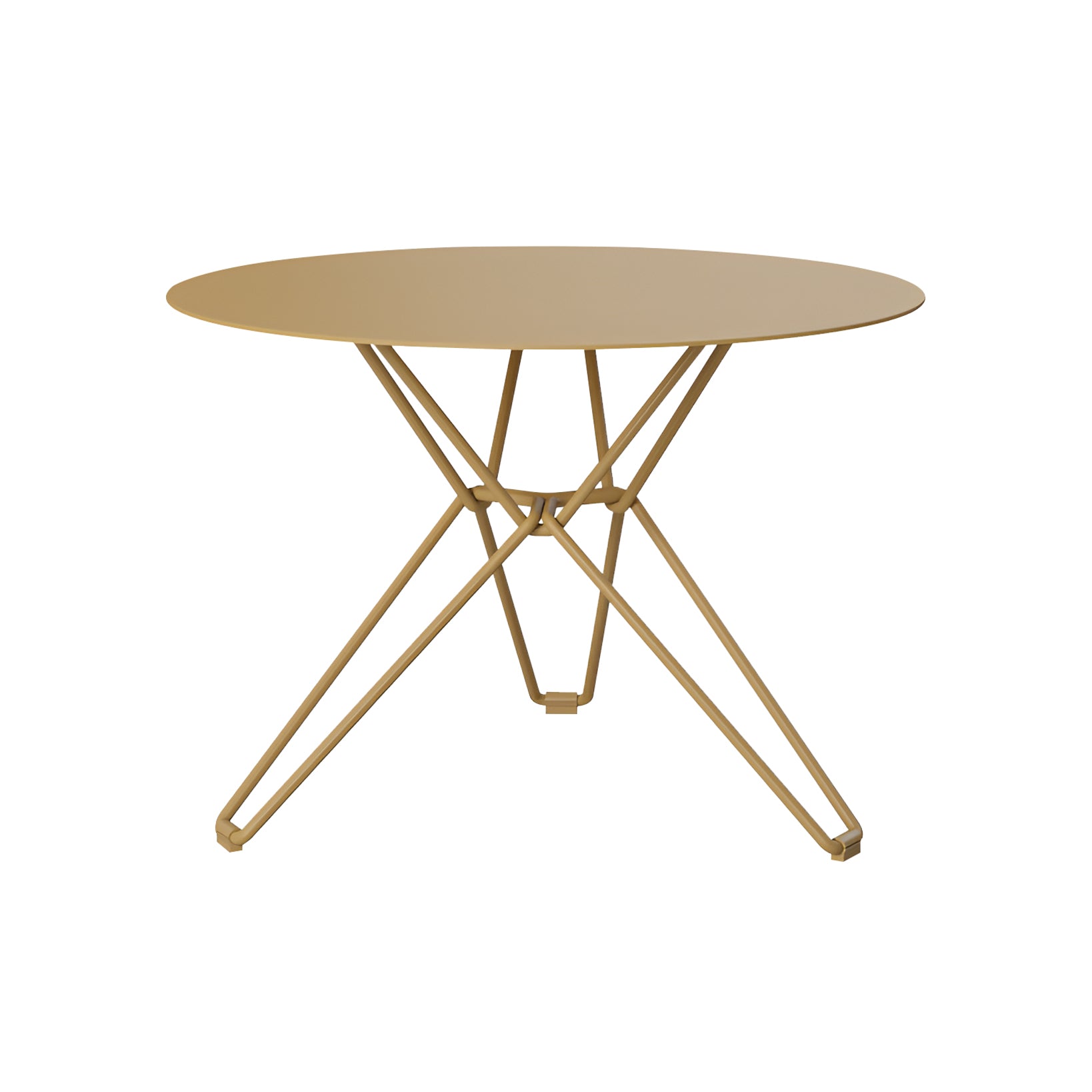 Tio Round Coffee Table: Small + Brown Beige Metal