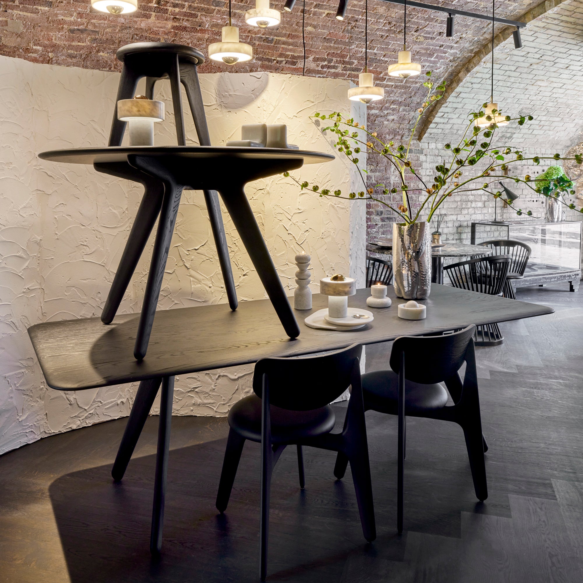 Slab Dining Chair: Upholstered + Stacking