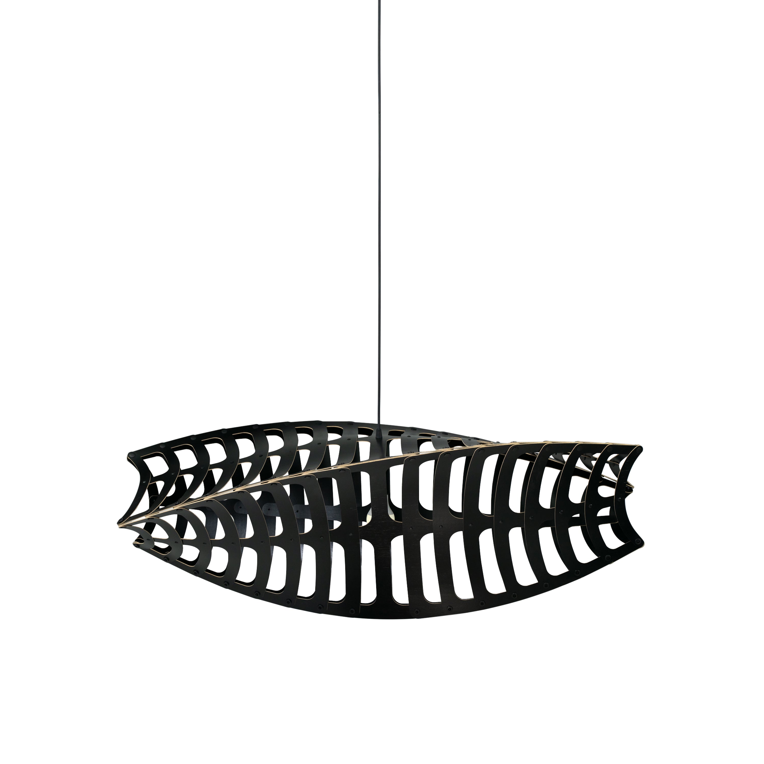 Toru Pendant Light: Horizontal + Black + Black