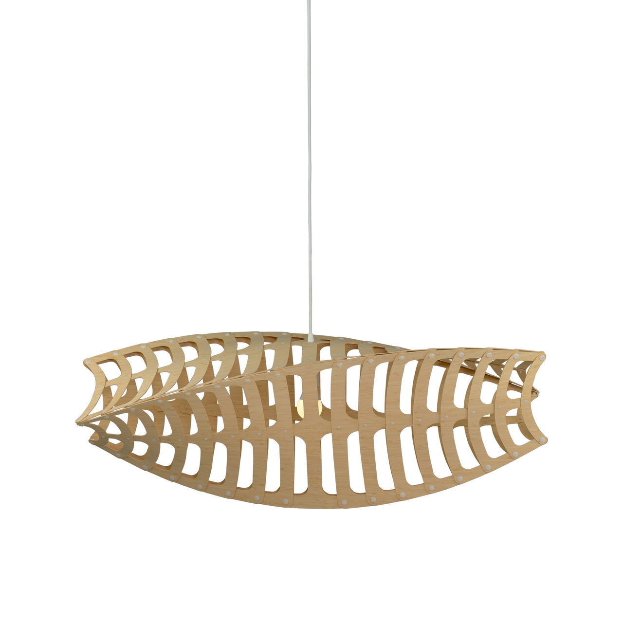 Toru Horizontal Pendant Light: Medium + Bamboo