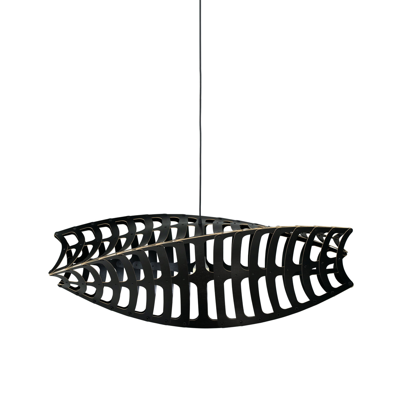 Toru Horizontal Pendant Light: Medium + Black